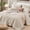 Beige-Queen, variant on Navy Queen Bed-in-a-Bag 7-piece Pre-washed Crinkled Texture All Season Bedding Set