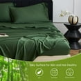 thumbnail image 2 of Simple&Opulence 100% Viscose from Bamboo Cooling Fitted Bottom Sheet Only 1 Piece, 15 Inch Deep Pocket for Mattress, Super Soft and Breathable(Dark Green,Queen), 2 of 6