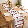 thumbnail image 3 of Red Love Table Runner - 70 Inch Long, Kitchen Dining Table Runner Dresser Scarves, Valentine's Day Heart Red Plaid Minimalist Farmhouse Decor for Coffee Tables Wedding Party Banquet, 3 of 8