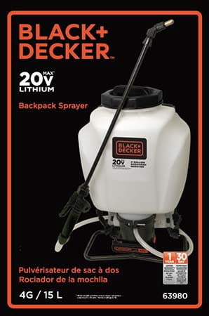 Black \u0026 Decker Backpack Sprayer, 30 psi 