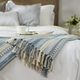 thumbnail image 5 of Stonewash Blue Braided Stripe Throw, 5 of 5
