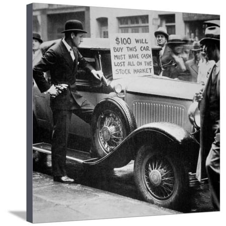Man Selling His Car, Following the Wall Street Crash of 1929, 1929 Stretched Canvas Print Wall