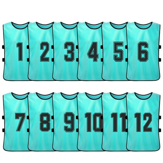 Chaleco 12 PCS Adultos Fútbol Pinnies Jerseys del equipo de fútbol de secado rápido Deportes juvenil Tomshoo Chaleco