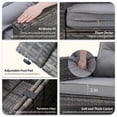 thumbnail image 4 of JOIVI Outdoor Furniture Set, 8 Piece Patio Wicker Sectional Patio Furniture with Storage Box, Tempered Glass Coffee Table and Three Blue Pillows, Gray, 4 of 10