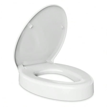 Elevated Toilet seat 3 inch Elongated Toilet seat risers for Seniors Slow Close Heavy Duty Never Loosen Raised Toilet seat Elongated Bowl White 18.5