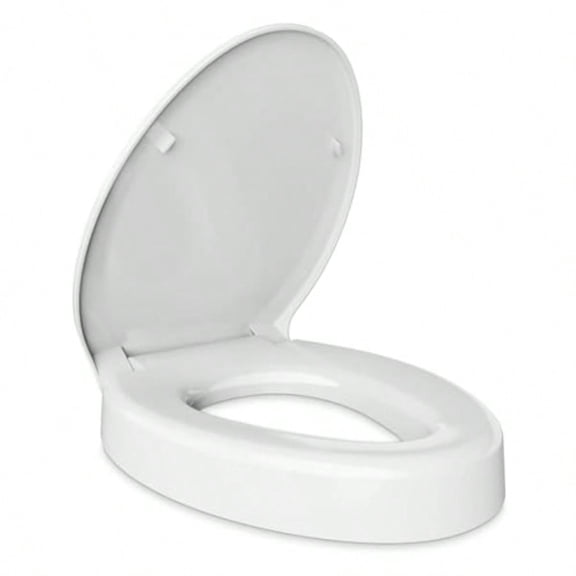 Elevated Toilet seat 3 inch Elongated Toilet seat risers for Seniors Slow Close Heavy Duty Never Loosen Raised Toilet seat Elongated Bowl White 18.5