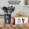 thumbnail image 4 of Lux Decor 35 Piece Kitchen Utensils Set - High Heat Resistant Wooden Handle Silicone Cooking Utensils Set, BPA Free Nonstick Cookware,Dishwasher Safe kitchen utensils - Gray, 4 of 7
