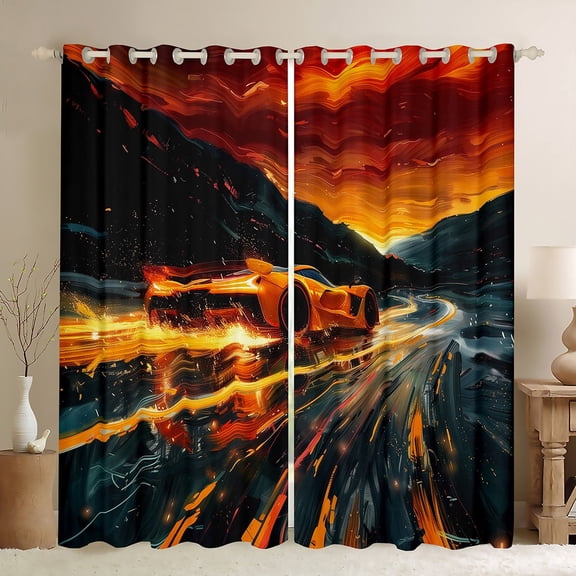 Castle Fairy Adults Sport Car Black Out Curtains,Car Theme Curtains Pack of 2 (42x63 Each)