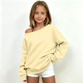 thumbnail image 4 of BOOMNY Child Girls Sweatshirts Oversized One Shoulder Sweatshirt for Kids Fashion Fall Winter Pullover Tops, 4 of 5
