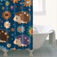 thumbnail image 4 of Cute Hedgehog Pattern with Pioneer Flower Shower Curtain 36"x72" ,Bathroom Decorative Shower Curtains Set with 12 Hooks,Modern Waterproof Washable Shower Curtain, 4 of 6