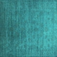 thumbnail image 1 of Ahgly Company Indoor Square Oriental Turquoise Blue Industrial Area Rugs, 8' Square, 1 of 4