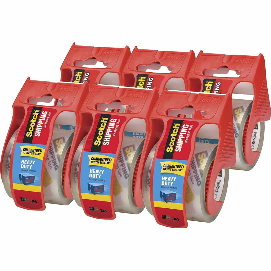 Scotch 3850 Heavy-Duty Packaging Tape in Sure Start Disp., 1.88" x 800", Clear, 6/Pack -MMM1426