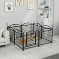 thumbnail image 2 of Dog Playpen Indoor 24 inch 8 Panels Metal Dog Pen Pet Dog Fence Outdoor Exercise Pen with Doors, Heavy Duty Dog Fence Puppy Pen for Large Medium Small Dogs Indoor Outdoor Foldable Pet Exercise Pen, 2 of 10