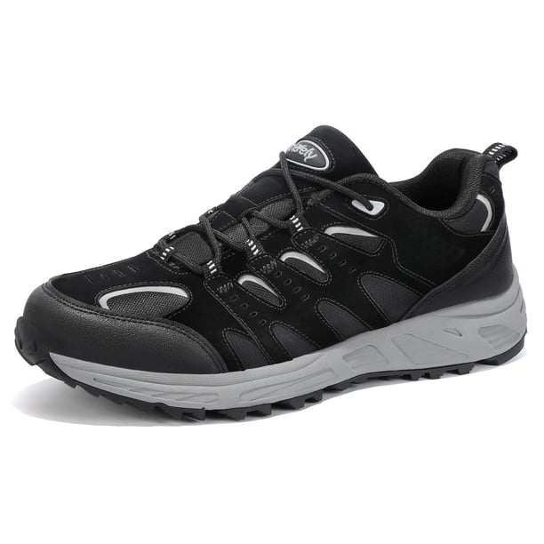 Zapatillas de senderismo Kricely Waterproof Suede para hombre, color negro, talla 40