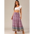 thumbnail image 3 of DARING DIVA Women's Boho Flare Floral Skirt S Pink, 3 of 6