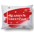 thumbnail image 1 of RYLABLUE Xmas Season Greetings Holiday Sign Text Over Abstract Red Brush Paint Pillow Case Cushion Cover Case Throw Pillow Case 20x30 inches, 1 of 1