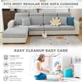 thumbnail image 2 of TOPCHANCES Universal Sofa Slipcover, Anti-Slip L Shape Sofa Cover Sectional Couch Covers Assembly, Separate Cushion Couch Chaise Cover (Leaves Light Grey, Chaise Cover), 2 of 9