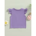 thumbnail image 4 of Bagilaanoe Toddler Baby Girls T-Shirt Fly Sleeve Casual Tees 6M 12M 18M 24M 3T 4T Kids Loose Summer Tops, 4 of 9