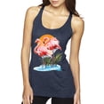 thumbnail image 1 of Wild Bobby, Flamingo Love Print, Animal Lover, Women Tri-Blend Racerback Tank Top, Vintage Navy, Medium, 1 of 4