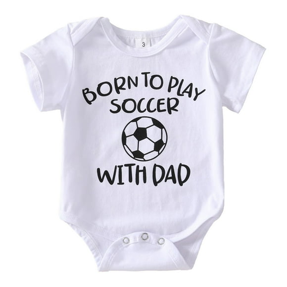 XYIJANI Clearance Gender Neutral Baby Clothes Infant Baby Boys Girls Short Sleeve Father's Day Prints Romper Newborn Bodysuits Newborn Boy Clothes (White,9M)