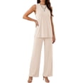 thumbnail image 2 of BUIGTTKLOP 2 Piece Lounge Sets for Women Sleeveless Tank Tops Wide Leg Pants Summer Outfit 2026 Casual Matching Track Sweat Suits, 2 of 6