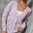 thumbnail image 5 of Vedolay Womens Cardigan Sweaters 2023 Fall Open Front Ribbed Knit Oversized Cardigan Sweaters with Pockets Purple,L, 5 of 5