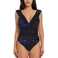 thumbnail image 2 of Yiaed Mathematica Science Print Women's Ruffled One Piece Swimsuit V Neck Swimwear Slimming Monokini for Woman-XX-Large, 2 of 8