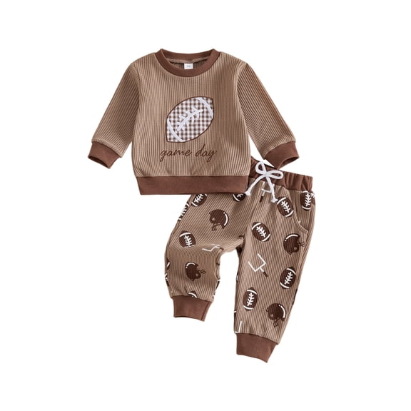 Lairauiy Toddler Baby Boy Fall Outfit 0-3 Years Long Sleeve Sweatshirt with Pants 2Pcs Clothes Set