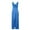 Blue, variant on HomeGardon Sleeveless Dress for Women Sexy Women's Fashion Sleeveless Solid V-Neck Ladies Camies Zipper Vest Long Dress