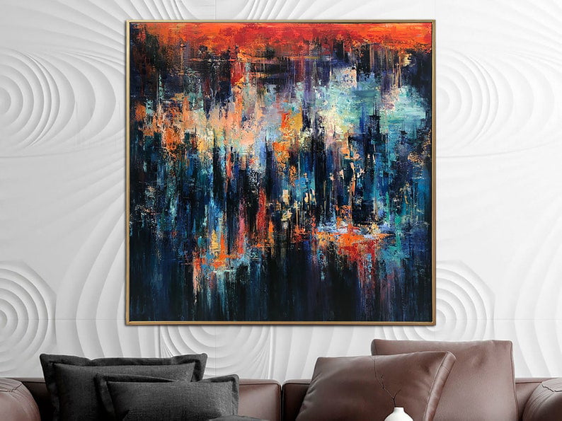 Contemporary Painting Abstract Wall Art Canvas boho home decor Original Small Abstract Expressionist Acrylic Painting 4 x 6 unframed