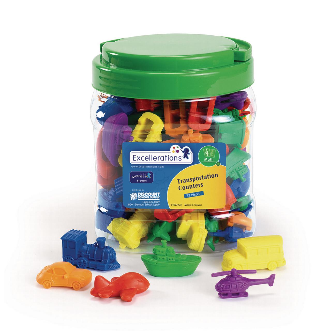 Excellerations Math Manipulatives Set of 72 Transportation Vehicle