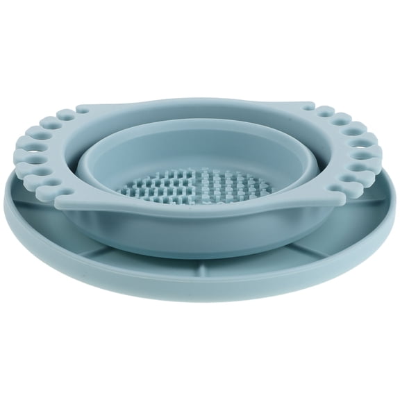 Supvox Sky Blue Foldable Paint Brush Washing Bucket with Splash Proof Non Slip Base for Artists