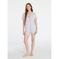 thumbnail image 2 of Joyspun Women's Dreamy Soft Collection Notch Collar Top and Shorts Pajama Set, 2-Piece, Sizes XS-3X, 2 of 7