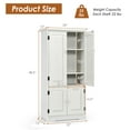 thumbnail image 4 of Costway Accent Floor Storage Cabinet W/ Adjustable Shelves Antique 2-Door Cream White, 4 of 10