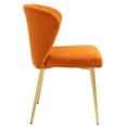 thumbnail image 3 of MOJAY Modern Velvet Dining Chair Set of 2 with Tufted Backrest and Golden Legs, Orange, 3 of 9