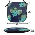 thumbnail image 5 of Tropical Chair Seating Cushion Set of 12, Exotic Leaves and Flowers Blooming Hawaiian Foliage Botanical Pattern, Seat Pads with Anti-slip Backing, 16"x16", Indigo and Multicolor, by Ambesonne, 5 of 7