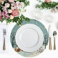 thumbnail image 4 of Ryvnso Christmas Snowflakes Winter Landscape Round Plate Mats Dining Table Placemat Set of 4 for Holiday Decoration, 4 of 7