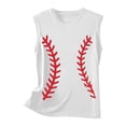 thumbnail image 2 of Hauts d'Été pour Femmes, Blouses Décontractées Élégantes 2024, T-Shirts Sans Manches à Col Rond, Imprimé Baseball, 2 of 4