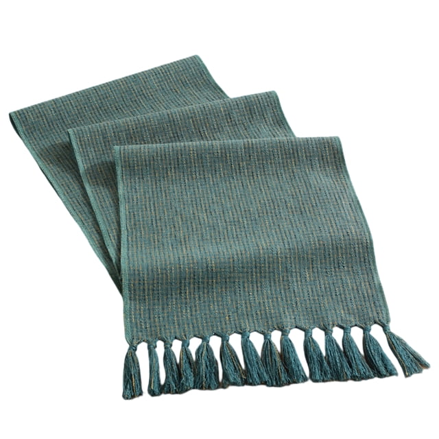 Camino de mesa de otoño, camino de mesa rústico de granja con borlas de 72 pulgadas de largo, camino de mesa de lino y algodón bohemio para decoración de mesas, fiestas navideñas y bodas, 13 x 72