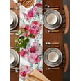 thumbnail image 3 of Table Runner 36 Inches Long for Kitchen Dining, Pink Red Floral Valentines Dresser Scarf Farmhouse, Dining Table Decorations for Wedding/Parties, Watercolor Eucalyptus Leaves 13 x 36 In, 3 of 9