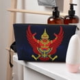 thumbnail image 7 of Thailand National Emblem Travel Handbag Leather Purse Organizer Tidy Bag Purse Toiletry Clutch For Women, 7 of 7