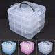 thumbnail image 3 of Clear Plastic Jewelry Bead Container 3 Layers Storage Box for Craft Supplies, 3 of 5