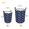 thumbnail image 4 of KLL Flower Blue Skull Waterproof Foldable Laundry Hamper Bucket with Handles for Storage Bin,Kids Room,Home Organizer (Medium ), 4 of 7