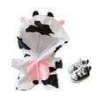 thumbnail image 1 of Niannyyhouse Ropa de Vaca Ropa de muñeca de Felpa de 20 cm (7,8 Pulgadas) Mono Zapato Conjunto de Pijama de 2 Piezas (Negro Blanco), 1 of 5