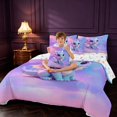 thumbnail image 4 of Manfei Cute Dragon Animals 7-Piece King Bedding,Kawaii Wildlife King Bed in a Bag,Purple Blue,Colorful Stars Reversible, 4 of 6