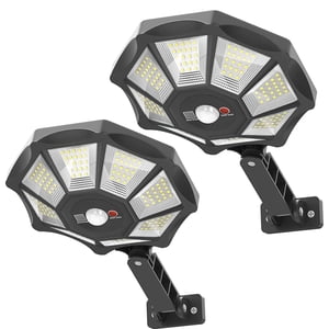 OCEST 8800LM Solar Motion Sensor Flood Lights, 2-Pack