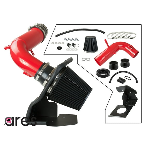 Red Ares Motorsports Heat Shield Cold Air Intake   Filter 2011-2018 Compatible With Ford Explorer 3.5 V6