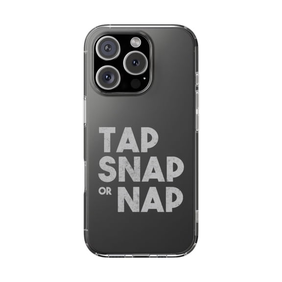 DistinctInk Clear Hybrid Case for Apple iPhone 16 Pro (6.3" Screen) - Tap Snap or Nap - Raised Bezel Screen Guard