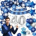 thumbnail image 7 of SPECOOL 40th Birthday Decorations, Navy Blue Silver 40th Birthday Balloon Garland Arch Kit with Happy Birthday Banner Number 30 balloons for Men Women 40th Birthday Party, 7 of 7