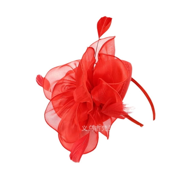 Women's Fascinators Feathers Tea Party Hat Veil Headband with Hair Clip for Cocktail Church